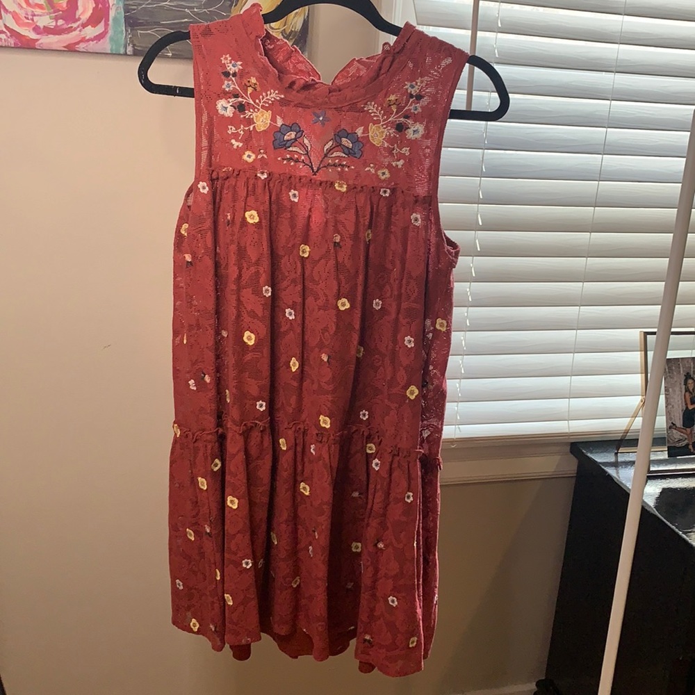 Floral print lace dress